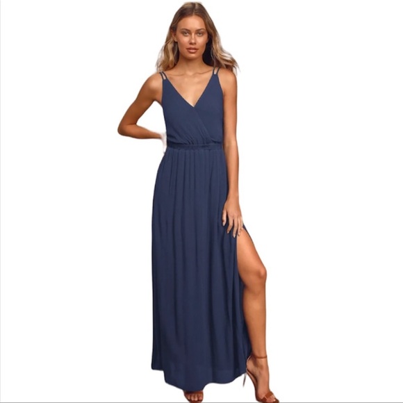 Lulus Dresses & Skirts - Lulu’s Maxi Dress in Navy Blue in size XS